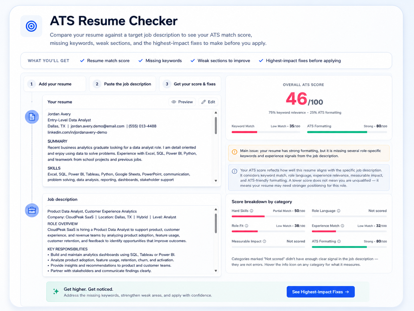 ATS Resume Checker preview